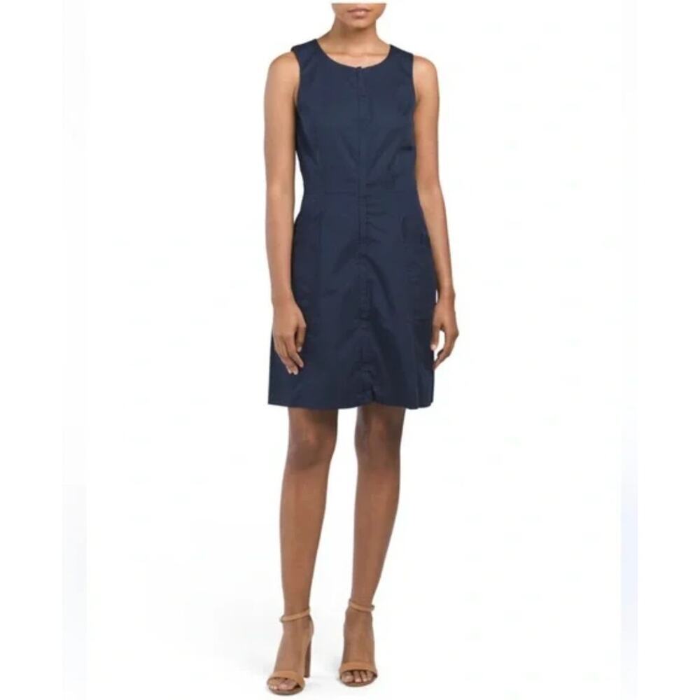Theory Bonza Navy Spring Poplin Dress Size 8 NWT